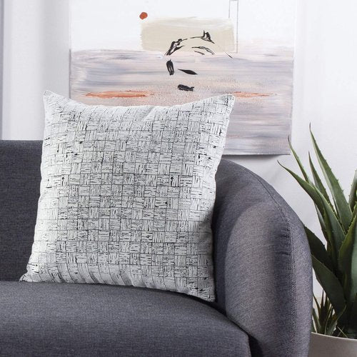 SAFAVIEH Home Halina White and Black 18-inch Decorative Pillow Pillow