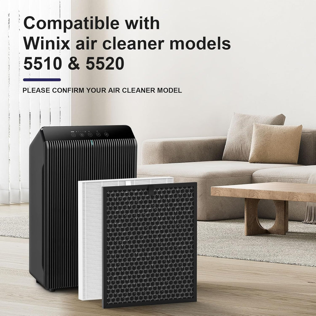 Winix Filter Q - Replacement HEPA & Carbon Filters Combo Pack for 5510/5520 Air Purifiers | 2 HEPA & 2 Carbon Filters