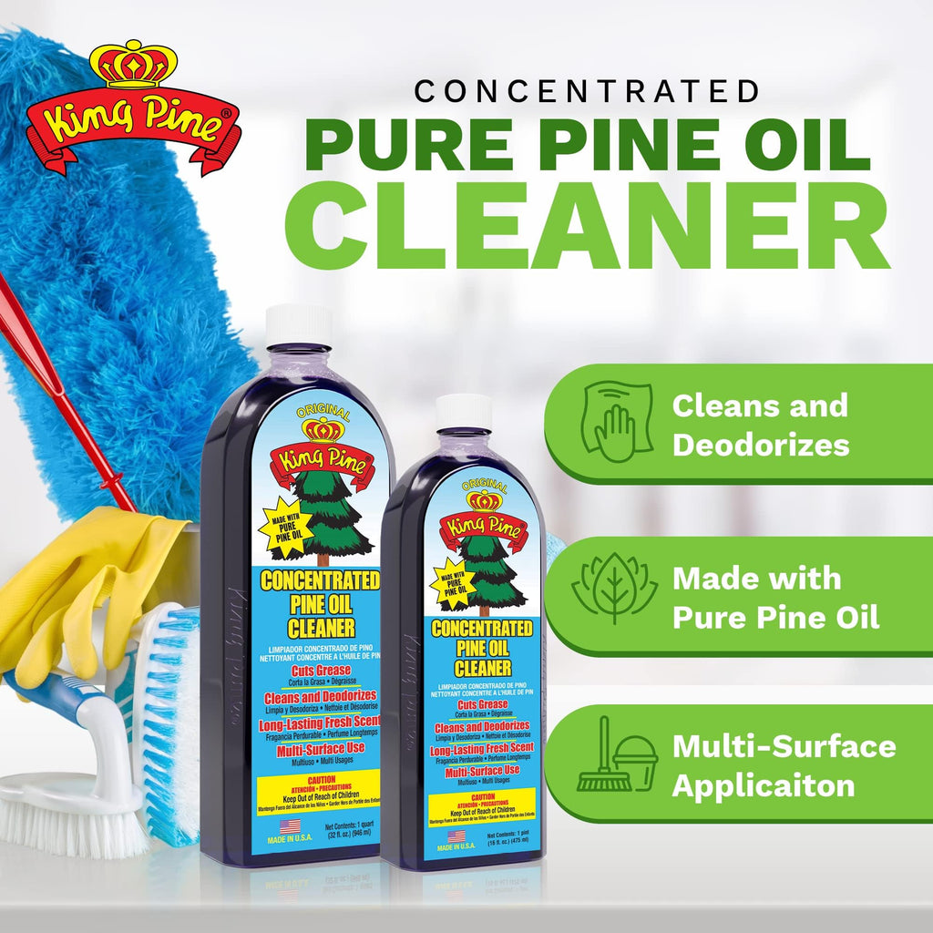 King Pine Concentrated Pine Oil Multi-Surface Cleaner Industrial Strength, Original Black, 128 Fl Oz