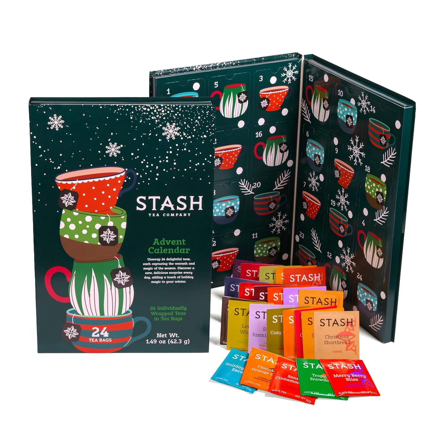 STASH Tea Advent Calendar - Premium Assorted Teas for a Festive Countdown | 24 Unique Flavors