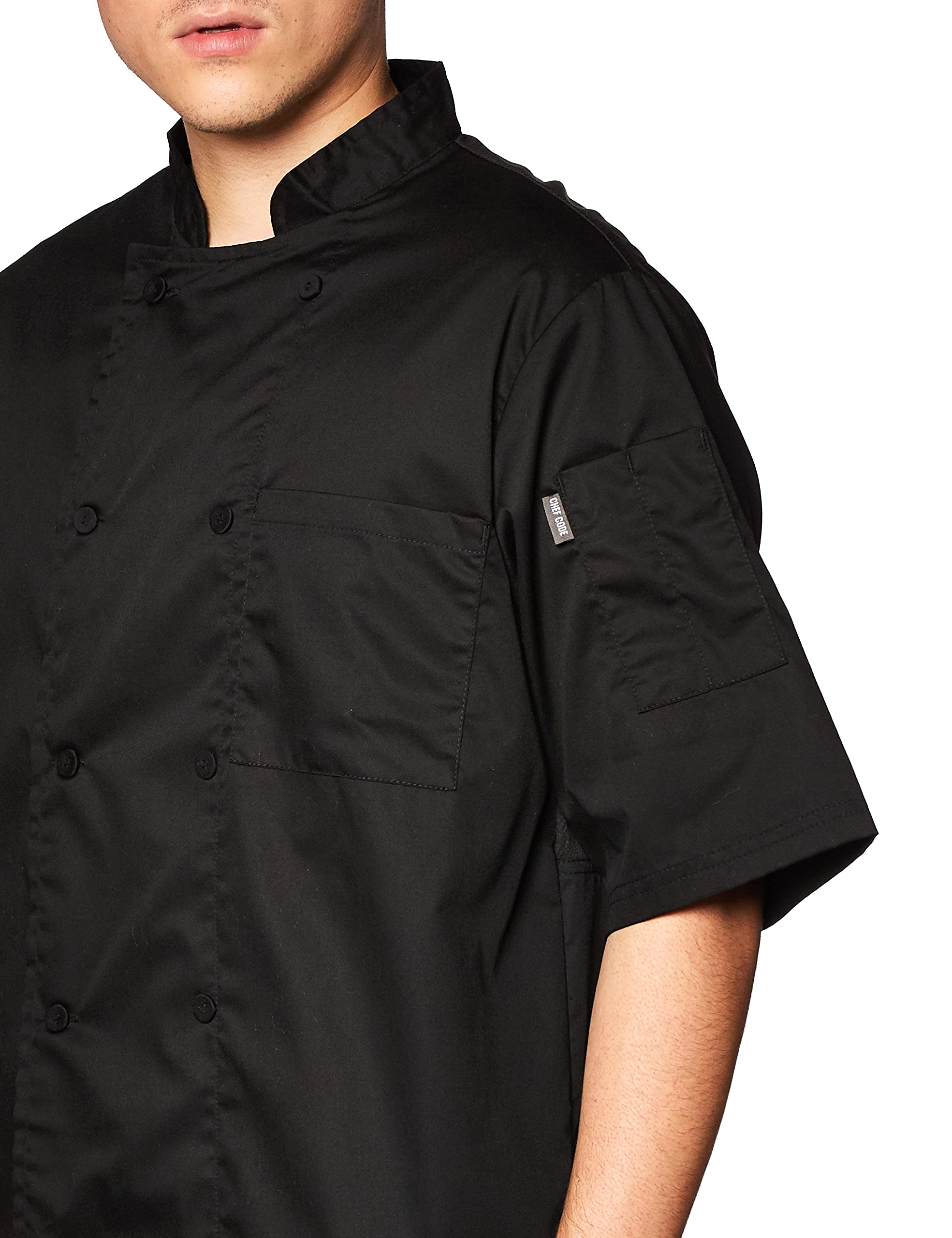Chef Code Cool Breeze Chef Coat with Short-Sleeves and Mesh Vent Inlay CC105