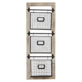 Deco 79 Farmhouse Metal Wall Mounted Rack for Magazines, Books, Newspapers, Bathroom/Offie/Living Rom Storage, 14" x 4" x 36", Black