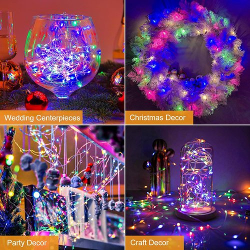 Btfarm Fairy Lights - 20 LED Battery Operated Twinkle Lights | Waterproof 7ft Silver Wire for Weddings & Decor