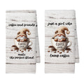 CUANFDDSF Coffee Gnomes Coffee Bar Decor Kitchen Towels Set of 2, Coffee Lover Gifts for Women Girls, Bar Accessories Decoration Tea Towels Kitchen Hand Towels 16x24 Inch