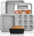 Gotham Steel 6-Piece Stackable Baking Pans Set | Space-Saving Ceramic Bakeware, Non-Toxic & Dishwasher Safe