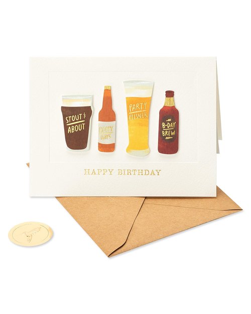 Papyrus Birthday Cards for Him, Hawaiian Shirt and Craft Beer (2-Count)