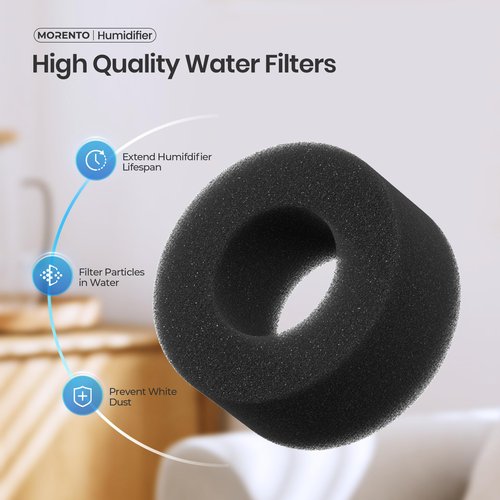 MORENTO Humidifier Replacement Water Filters 10 Pack & Aroma Pads 10 Pack for MR6w Humidifier, Top Fill Humidifiers Filters to Improve Humidification Efficiency