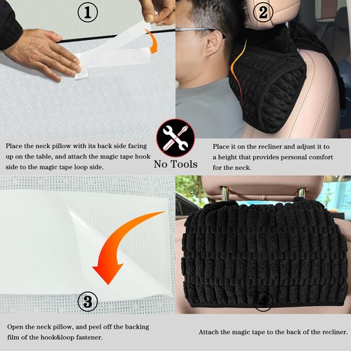 YSYY Memory Foam Headrest Pillow for Neck Pain Relief & Cervical Support - Ergonomic Neck Cushion for Office Chair, Car, Recliner, Sofa - Breathable & Pressure Relief (Black, 17" W x 2.7" D)