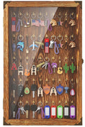 bimiti Wall-Mounted Keychain Display Case - 5-Tier Organizer Shelf for Large Capacity Storage, Perfect for Pocket Watches, Fishing Lures, Collectibles & Home/Office Decor