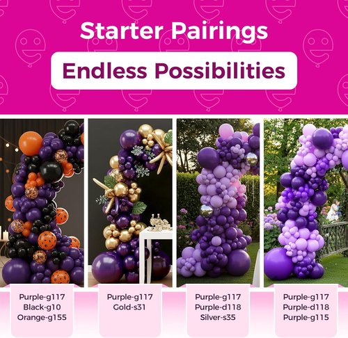 Bezente Dark Purple Latex Balloons - 30 Pack Large Thick Round Balloons for Graduation & Party Decor
