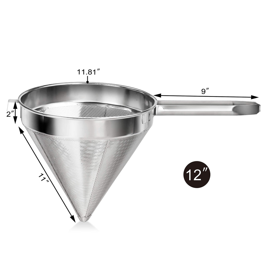 New Star Foodservice 537478 18/8 Stainless Steel China Cap Strainer (7-Inch, Fine Mesh)