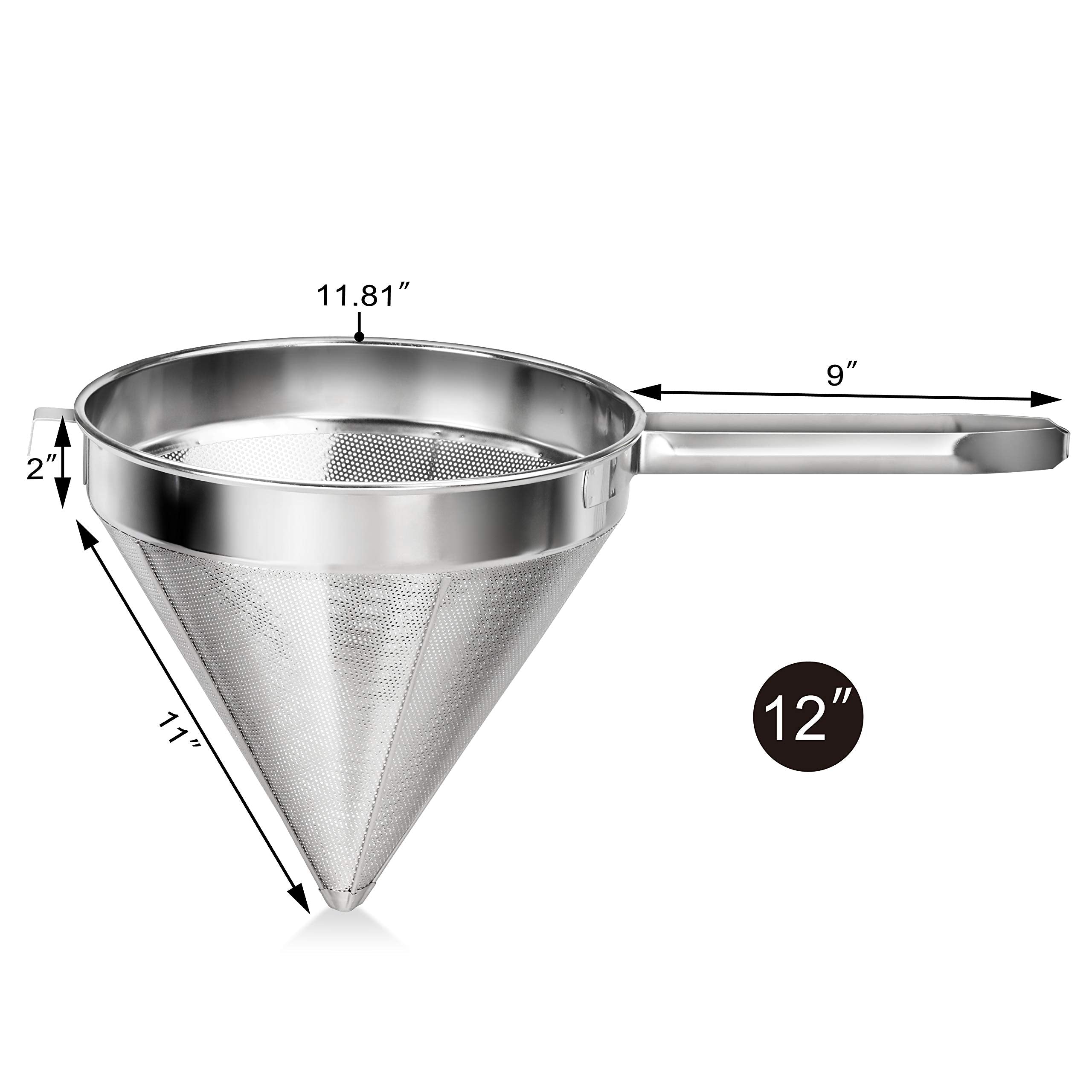 New Star Foodservice 537478 18/8 Stainless Steel China Cap Strainer (7-Inch, Fine Mesh)