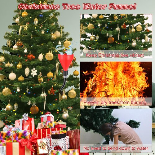 Christmas Tree Watering Funnel,Adjustable Christmas Tree Watering System with Long Funnel Spout Tree Watering Device Plant Watering Tool for Large Indoor Outdoor Trees