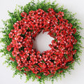 Starry Sky Morning Glory Wreath by 26" - Faux Eucalyptus & Flower Decor for Spring/Summer | Red
