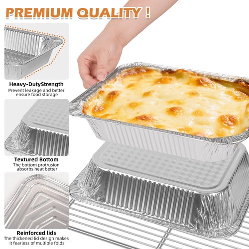 Findful Aluminum Pans 9x13 (30 Pack) – Foil Pans, Aluminum Trays for Cooking, Baking, Storing & Prepping Food – Tin Foil Pan, Disposable Baking Pan – Heavy-Duty, Leak-Proof & Oven-Safe