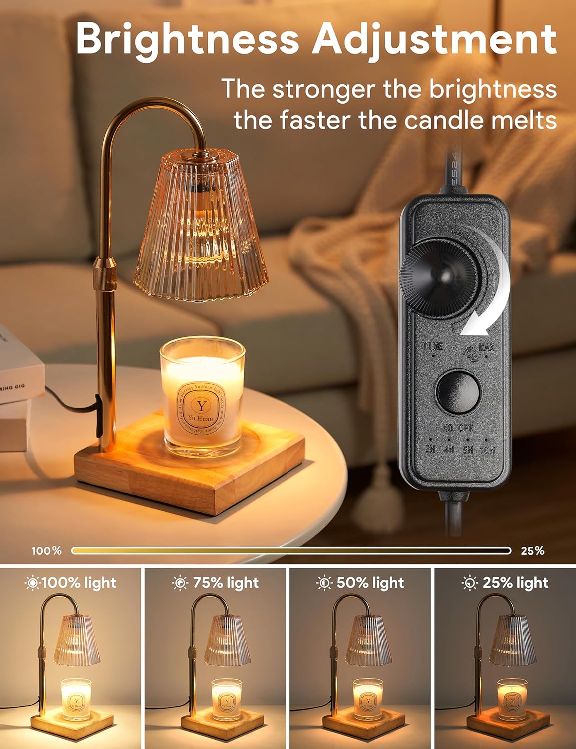 Skiennix Candle Warmer Lamp - Dimmable & Adjustable Height Wax Melt Warmer | Perfect Home Decor Gift for Women & Moms