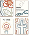 LARTSFRO Jesus Bible Kids Wall Decor - Boho Christian Art Prints | Set of 4 Unframed 10x8 Inch Posters
