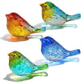 LOULIQIGIFT Set of 4 Glass Bird Crystal Collectible Figurines Valentines Gifts for Bird Lovers Red Bird Stuate Decor for Party Wedding Anniversary