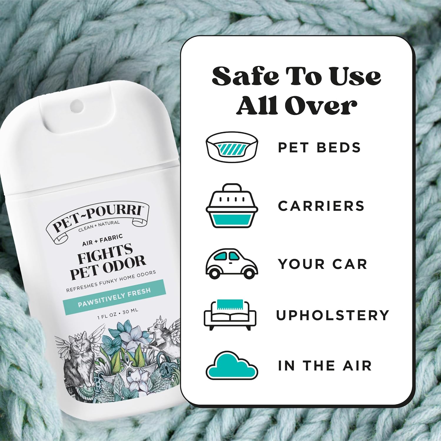 Poo-Pourri Pawsitively Fresh Pocket Deodorizer Spray - Plant-Based Odor Remover for Dogs & Cats | Vet Recommended