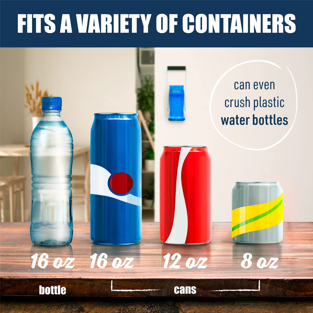 Mckay 16oz Metal Can Crusher, Heavy-Duty Wall-Mounted Smasher for Aluminum Seltzer, Soda, Beer Cans and Bottles for Recycling, Gadgets for Home, also works for 12 Oz. Can (Black)
