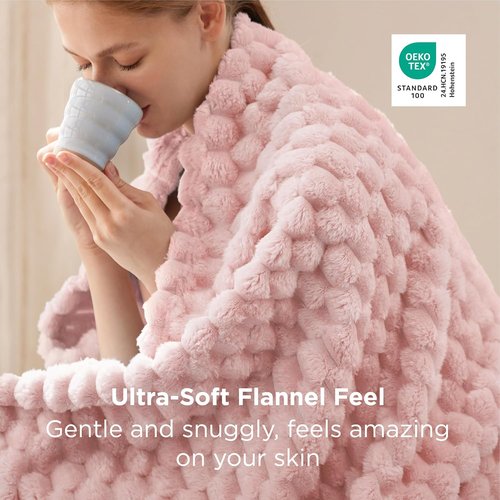 Bedsure Pink Throw Blanket - Fluffy 350GSM Plush Fleece for Cozy Home Decor | 50x60 Inches