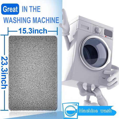 Shower Mats Non Slip for Elderly, 16x24’Lager Loofah Shower Mat, Loofah Bath Mats for Shower for Elderly-Grey