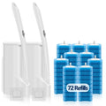 Disposable Toilet Bowl Brush and Holder, Toilet Cleaning System-2 Toilet Bowl Wand, 2 Storage Caddy&72 Toilet Brush Refills for Effective Deep Scrub Toilet, Wall-Mount Toilet Brush, 2 Pack.