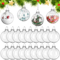 Liliful 24 Pcs Clear Glass Ornaments 2.36 Inch Fillable DIY Christmas Glass Ornament Balls for Crafts Hanging Bulbs Ornaments for Crafts Projects Christmas Party Wedding Home Decor