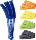 Hiware Window Blind Cleaner Duster Brush - 5 Microfiber Sleeves for Efficient Dusting | Ideal for Shutters & Air Conditioners