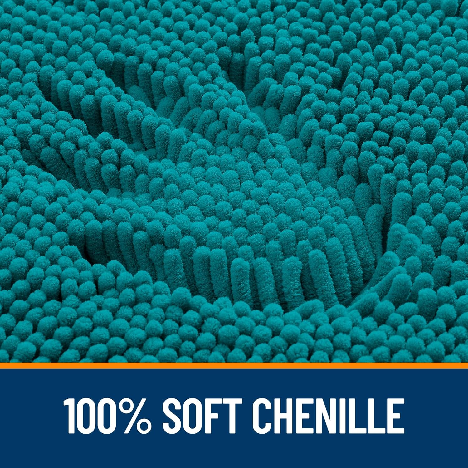 OLANLY Bathroom Rugs - Extra Soft Chenille Bath Mats | Quick Dry, Machine Washable, 40x32, Deep Lake