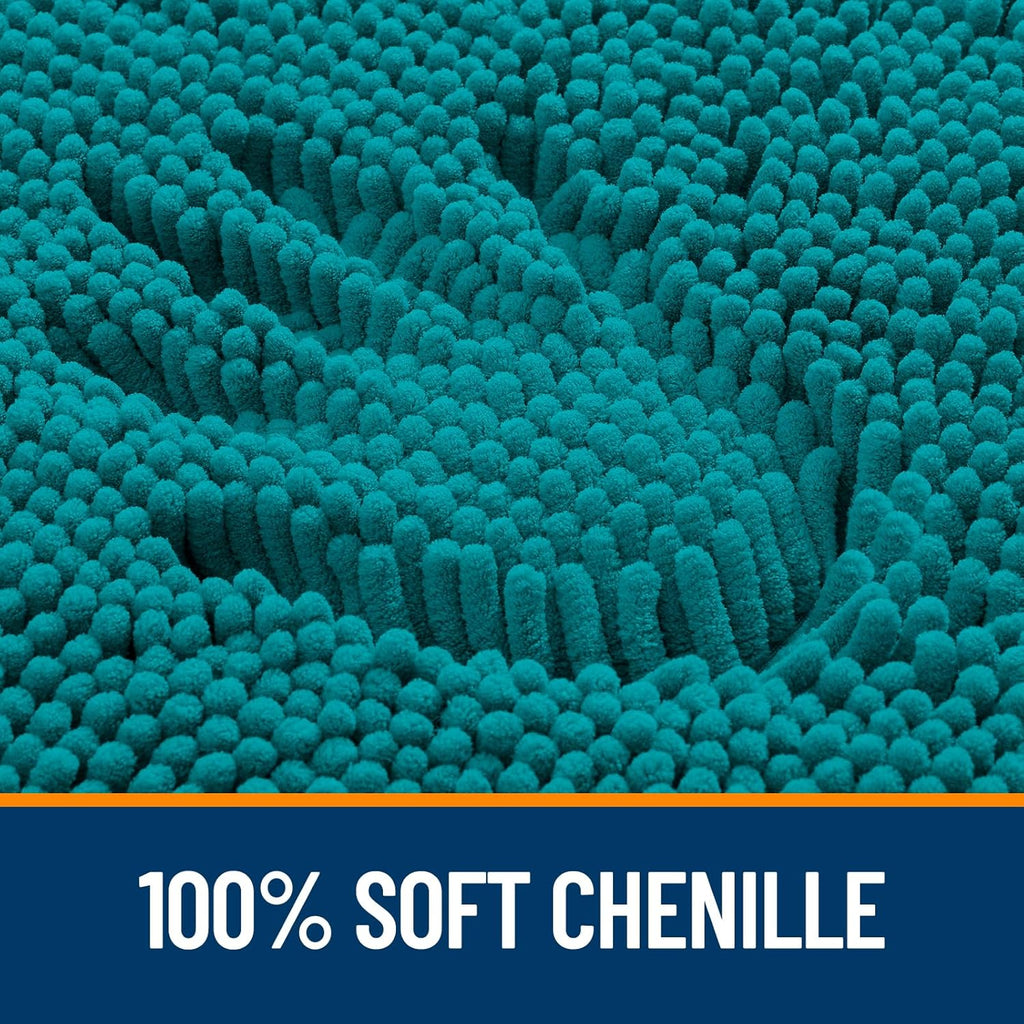 OLANLY Bathroom Runner Rugs - Soft Absorbent Chenille Bath Mats | Quick-Dry & Machine Washable - 59x24, Deep Lake