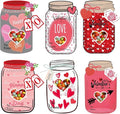 60Pack Valentines Cards for Kids,Mason Jar Happy Valentines Day Cards with 60Treat Bags DIY Valentine Exchange Cards for Boys Girls Toddler School Class Classroom Party Favors (Candy Not Included)