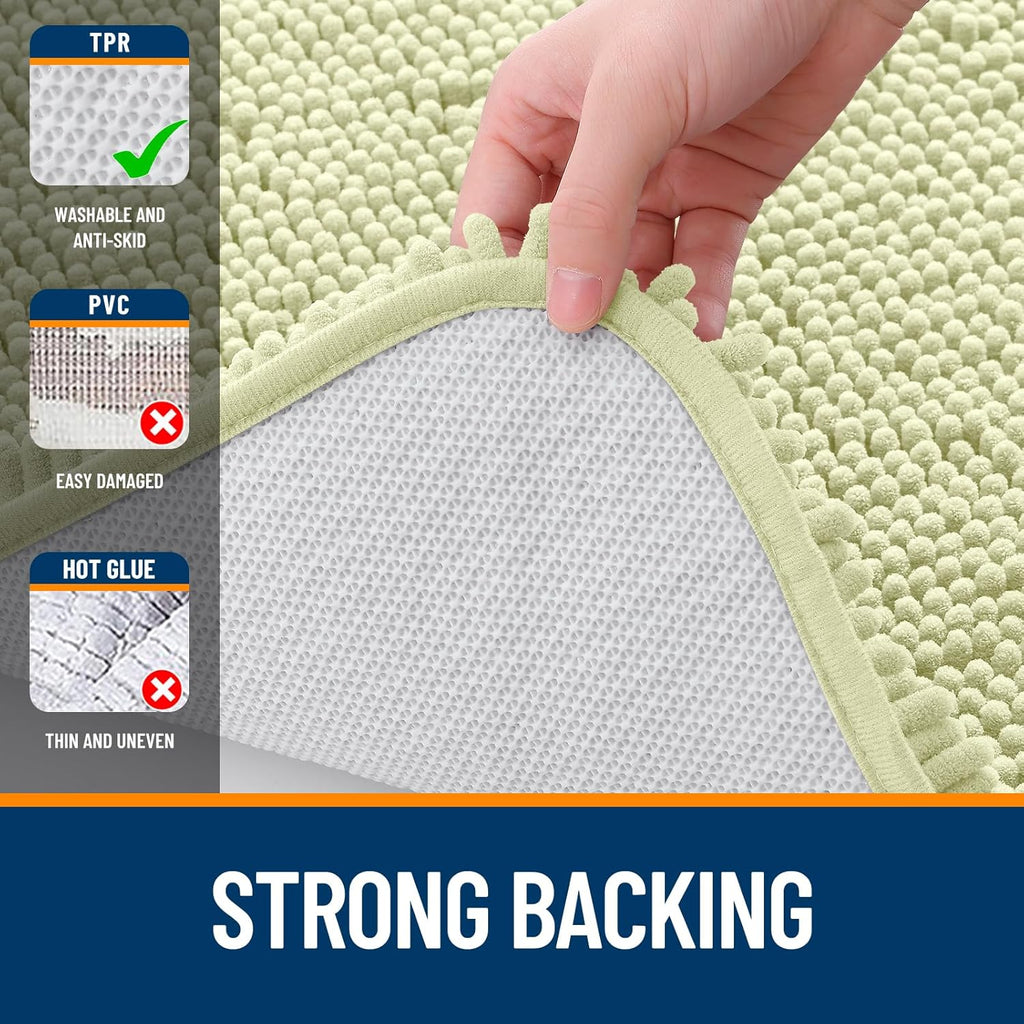 OLANLY Bathroom Rugs - Extra Soft Chenille Bath Mats | Quick-Dry, Machine Washable, 36x24, Vanilla