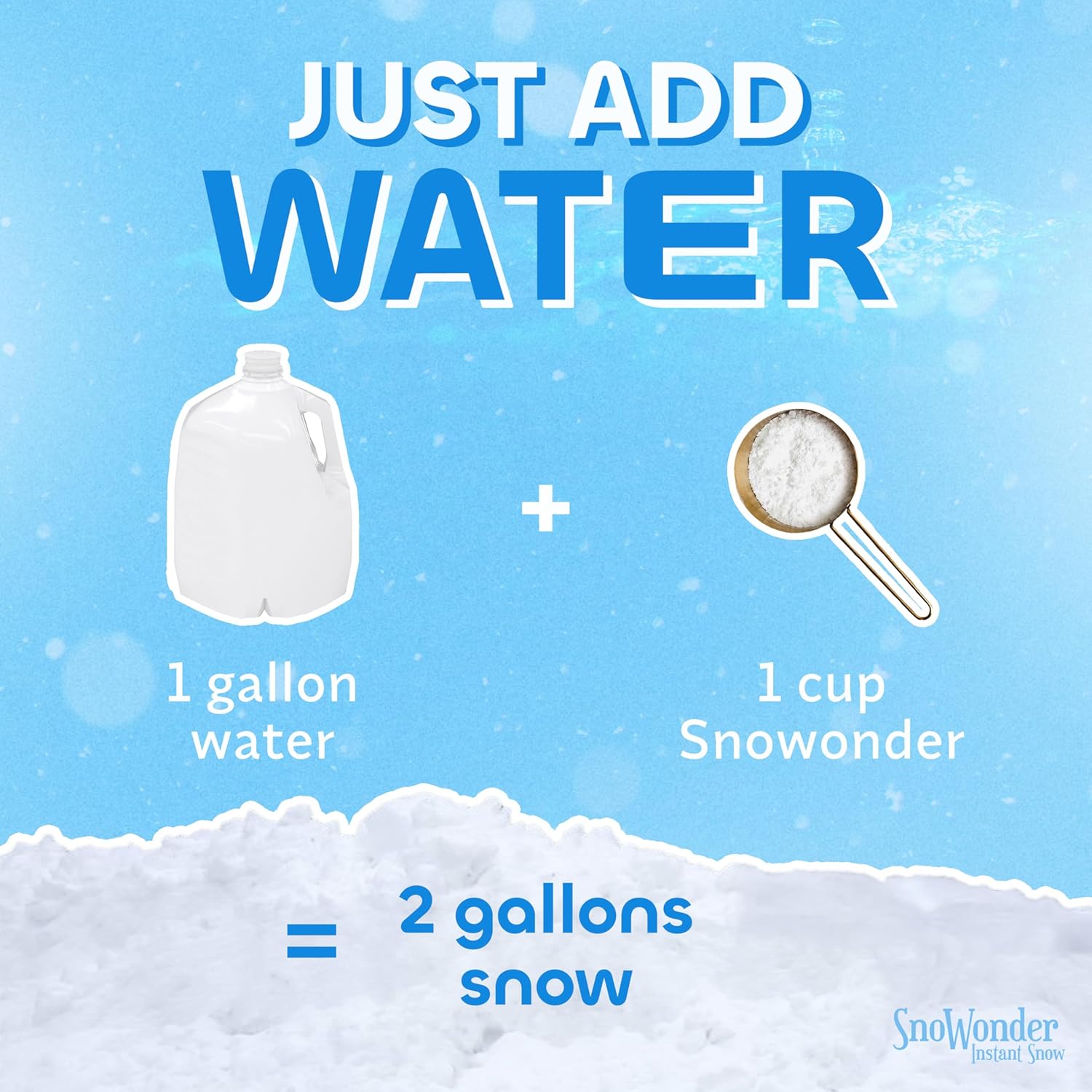 SnoWonder Instant Snow - Realistic Artificial Snow for Cloud Slime | 180 Gallons
