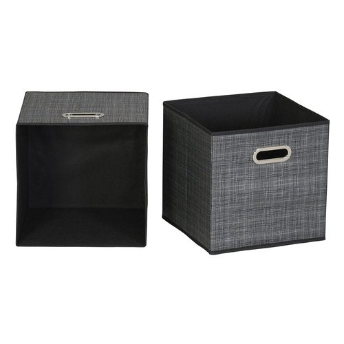 Household Essentials, Black Mix 6 Pack Fabric Storage Bins with Handle