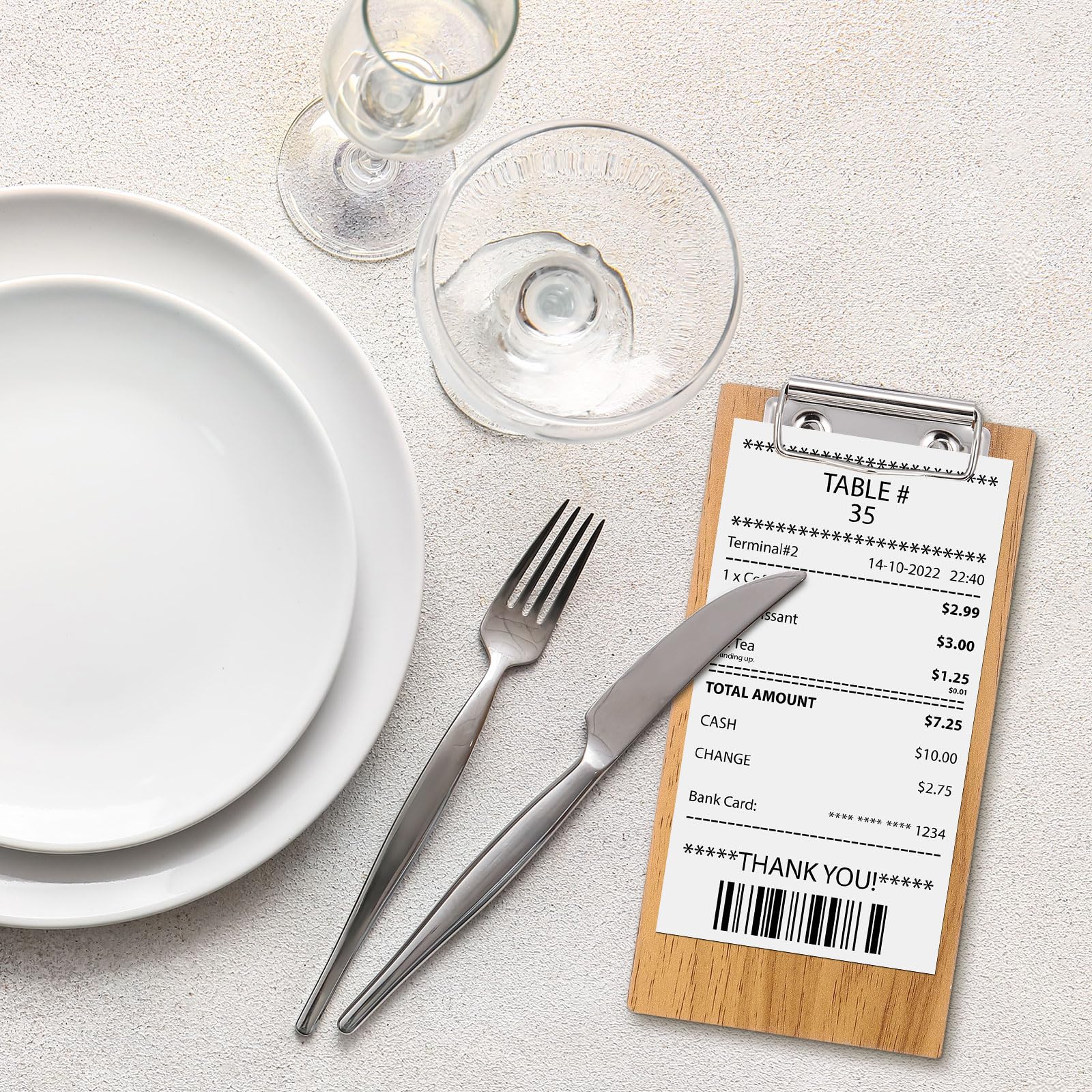 PATIKIL Check Presenters for Restaurants, 30Pcs Mini Clipboard Wood Check Holder Half Page Menu Holder for Restaurant Cafe Waitress Guest Check Server, Gray