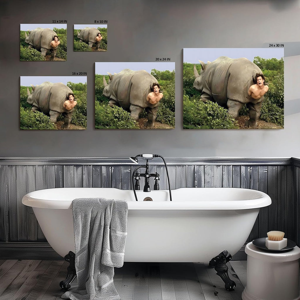 VYPEROCK Funny Canvas Wall Art - Retro Ace Ventura Humor Poster for Bathroom | 8x10 Inch