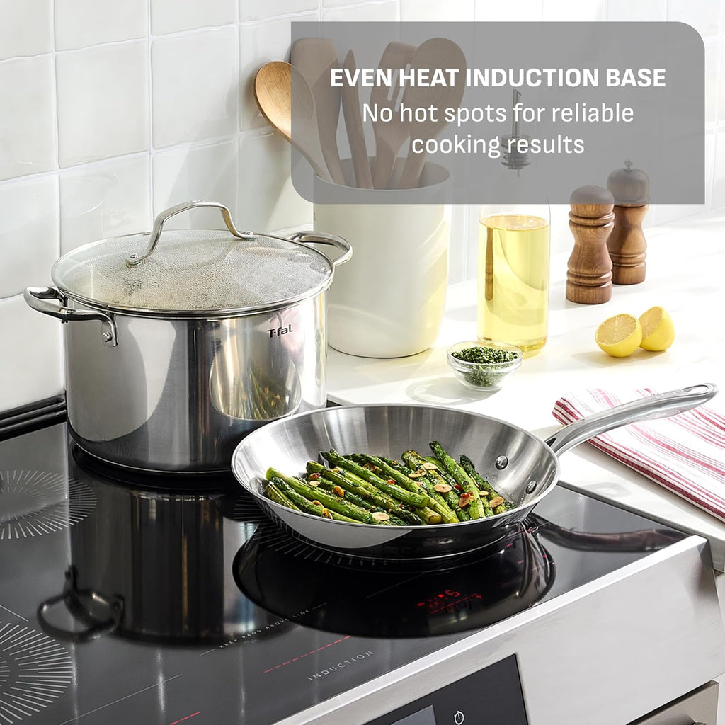 T-Fal Gourmet Stainless Steel Pan Set - 11" & 12" Induction Compatible, Dishwasher & Oven Safe to 500°F