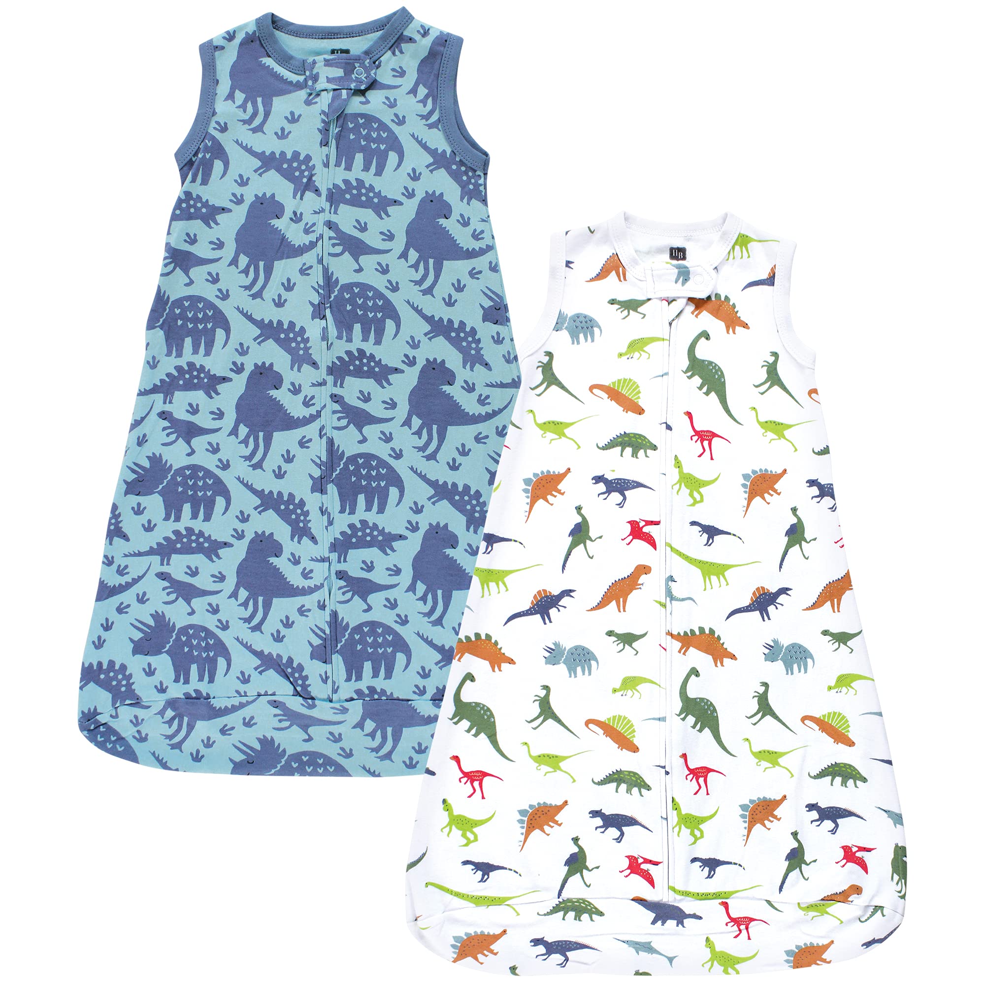 Hudson Baby Unisex Baby Interlock Cotton Sleeveless Sleeping Bag, Dinosaurs, 0-3 Months