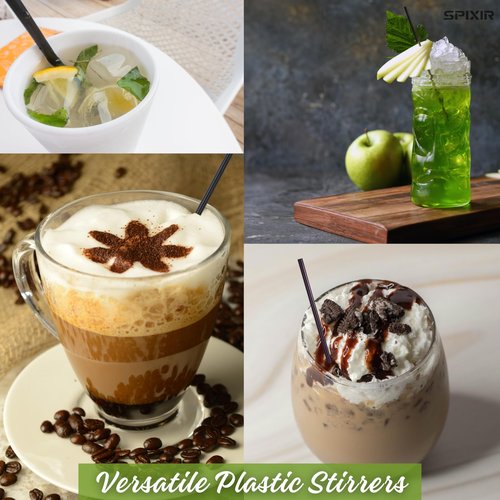 Coffee Stir Sticks, Disposable Plastic Drinking Straws, 5.5-inch Coffee Stirrers, 1000pcs Cocktail or Coffee Straws, Stirring Sticks, Black Straw