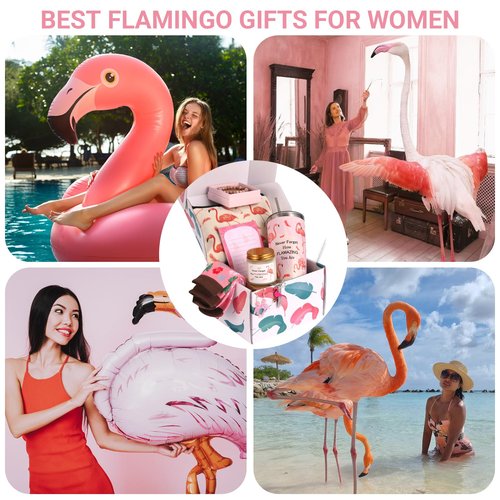 Flamingo Gifts for Women Best Funny Pink Gift for Flamingo Lovers Including Tumbler Mug Makeup Bag Keychain Socks Notepad Candle Earring Brecelet for Birthday Christmas Mothers Day