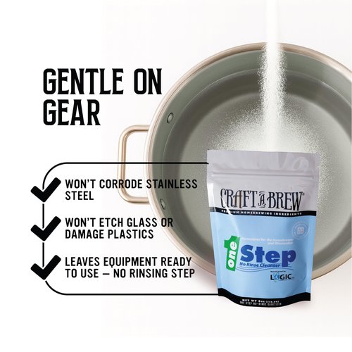 Craft A Brew - One Step No Rinse Cleanser - For Cleaning At Home Brewing Equipment - Non-Foaming Cleanser - Safe & Easy to Use - Home Brewing Supplies (8oz)