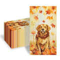 100pcs Maple Leaves Golden Retriever Napkins 3-Ply Thanksgiving Napkins for Decoupage Disposable Guest Hand Towels for Bathroom Home Kitchen Table Harvest Party