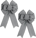 Skiennix 2-Piece Black & White Stripe Wreath Bows - Rustic Burlap Decorative Bows for Indoor/Outdoor Events