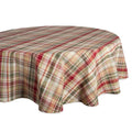 DII Give Thanks Plaid Fall Table Decor, Autumn & Thanksgiving Tabletop Linens, 70" Round Tablecloth