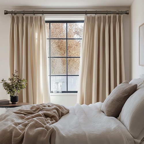 Lootkell Modern Antique Brown Bronze Curtain Rods - Adjustable 66 to 120 Inches, Heavy Duty 1" Diameter with Decorative Finials for Farmhouse Style Living Spaces