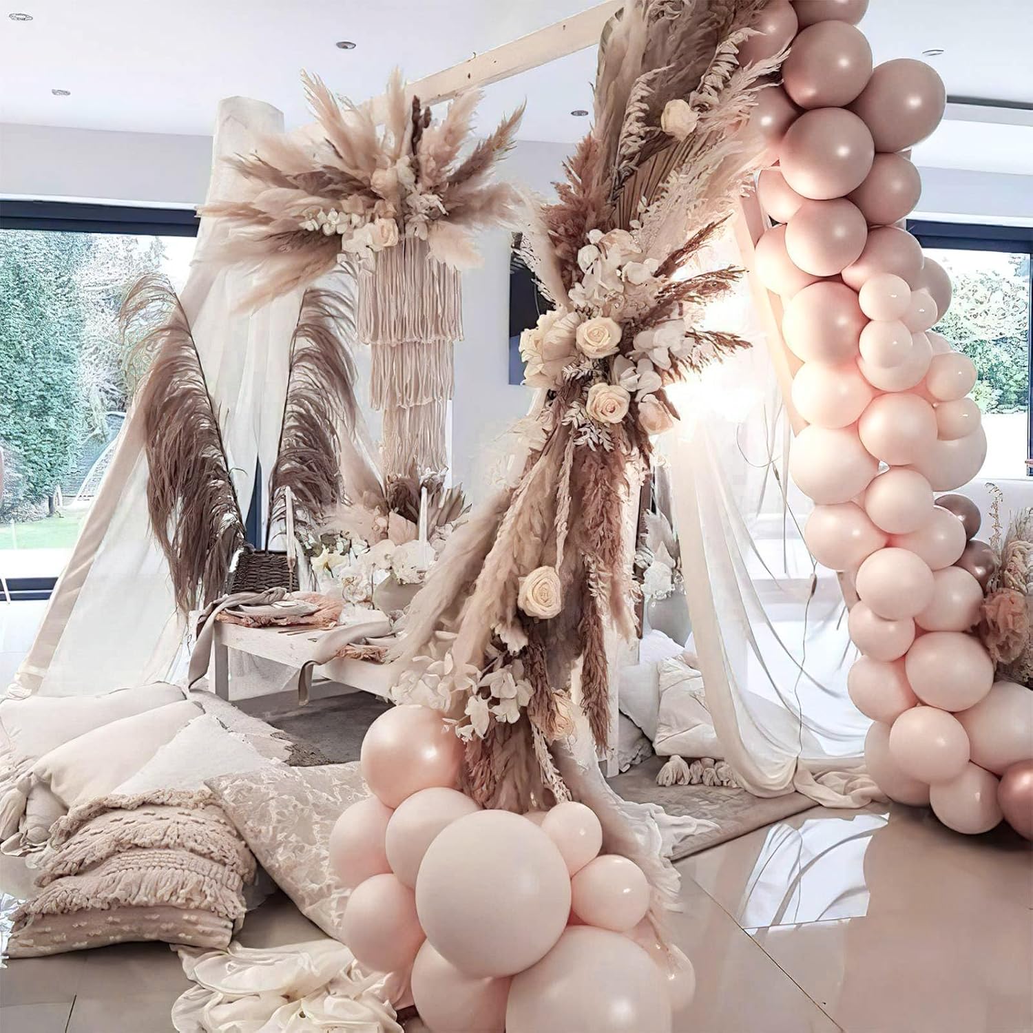 PartyWoo Beige Balloons - 50pcs 12 Inch Neutral Latex for Weddings, Graduations & Baby Showers