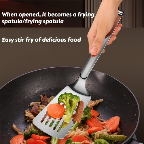 Huakai New Kitchen Cooking Tongs, Multifunctional Frying Spatula Features a detachable design, Perfect for Grilling, Cooking, Frying, and Griddling（12.8inch）