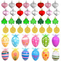 Valentines Day Decor Tree Ornaments Set, 108 PCS Hanging Ornaments for Valentine's Day St Patricks Easter, Romantic Decor Glitter Heart Shamrock Easter Egg for Home Wedding Dinner Gifts Party Table