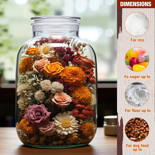Maxdot Large Glass Jar with Airlock Lid 6.6 Gallon Large Storage Glass Jars Wide Mouth Fermentation Jar with Ropes Fermentation Container Jug for Wine Making